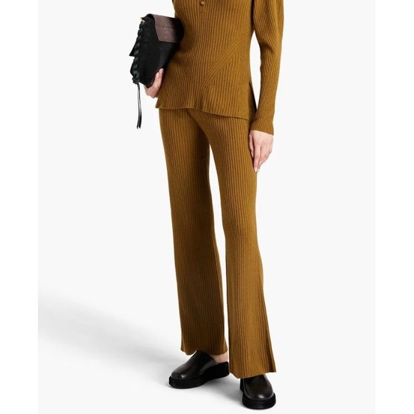 Ulla Johnson $495 Rochelle Ribbed Flare Wool Cashmere Pant Saquaro Sz P/00-0 - Picture 2 of 10
